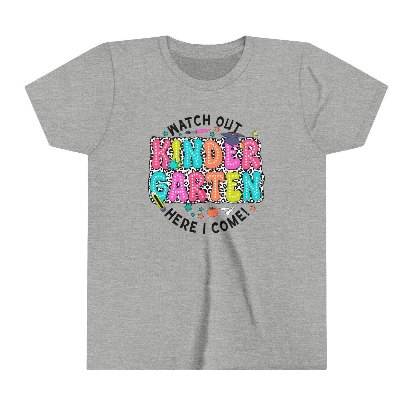 Watch Out Kindergarten Here I Come Youth Short Sleeve Tee