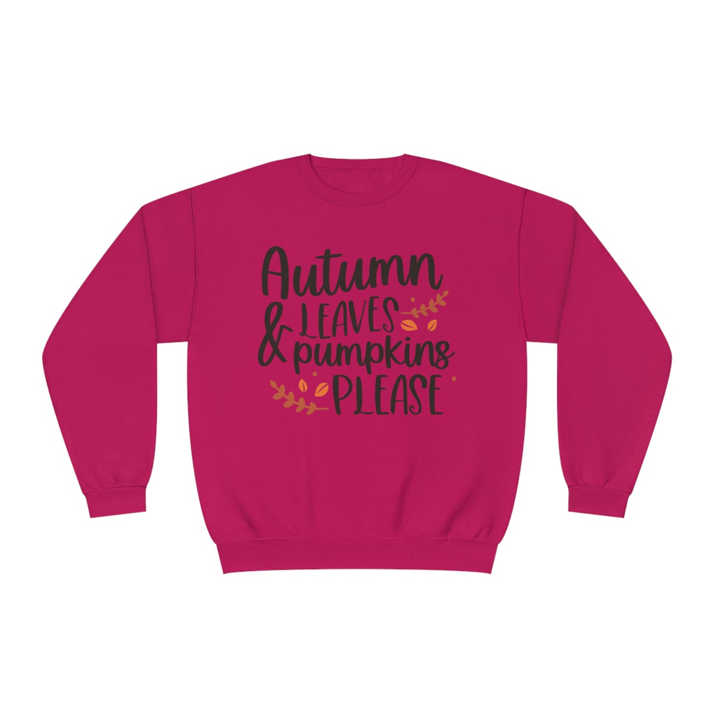 Autumn Leaves & Pumpkins Please Crewneck Sweatshirt