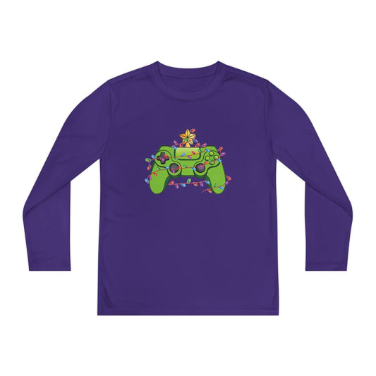 Gamer Christmas Youth Long Sleeve Competitor Tee