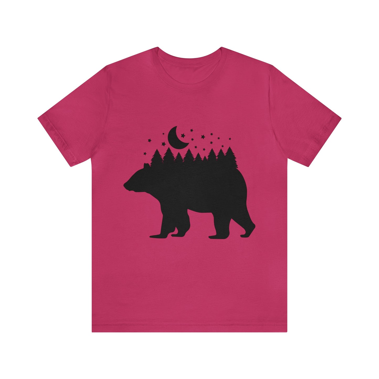 Bear - Forest - Night Sky Short Sleeve Tshirt