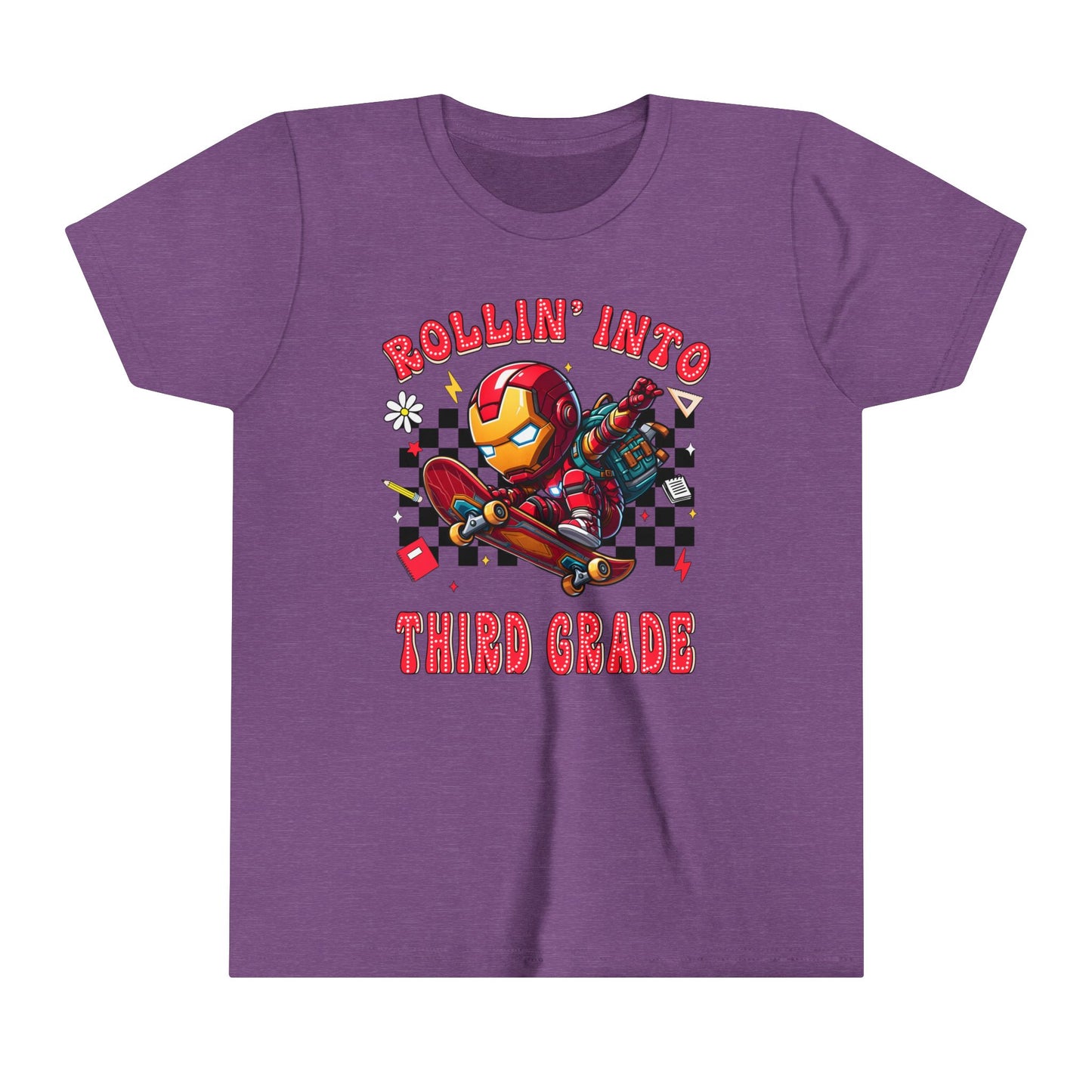 IRON MAN - Rollin' Into 3rd Grade Youth Short Sleeve Tee