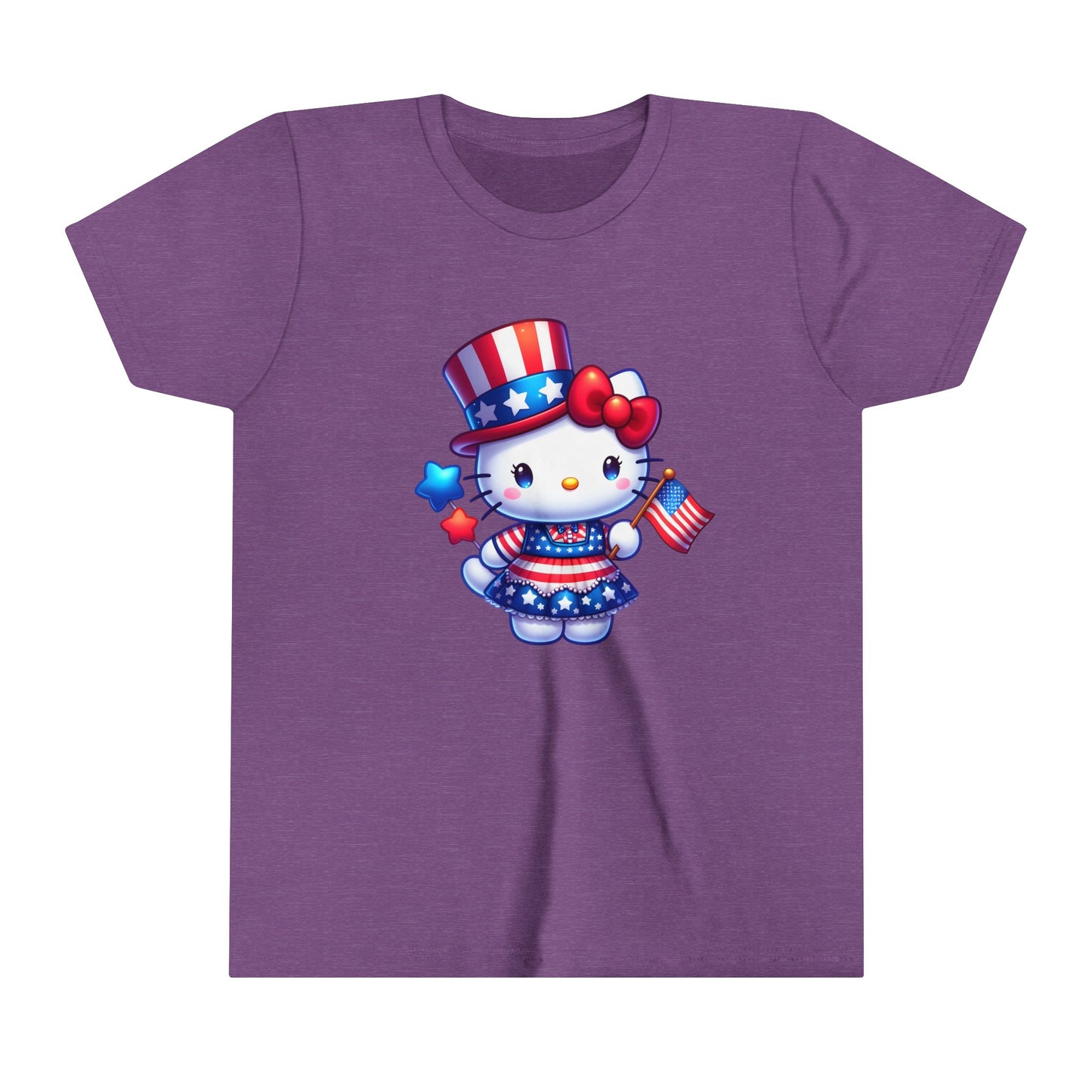 American Flag Hello Kitty Youth Short Sleeve Tee