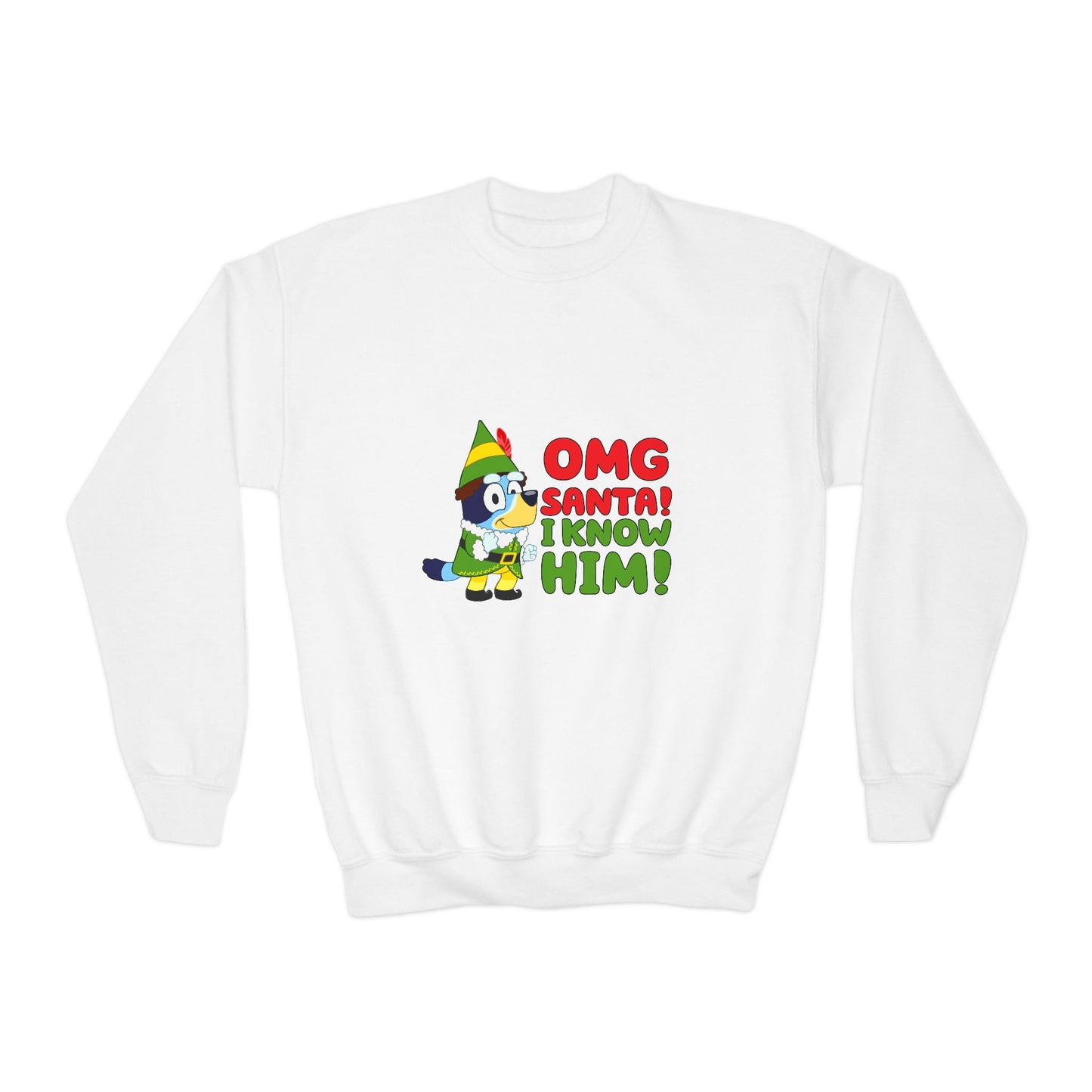 OMG Santa I know him Youth Crewneck Sweatshirt