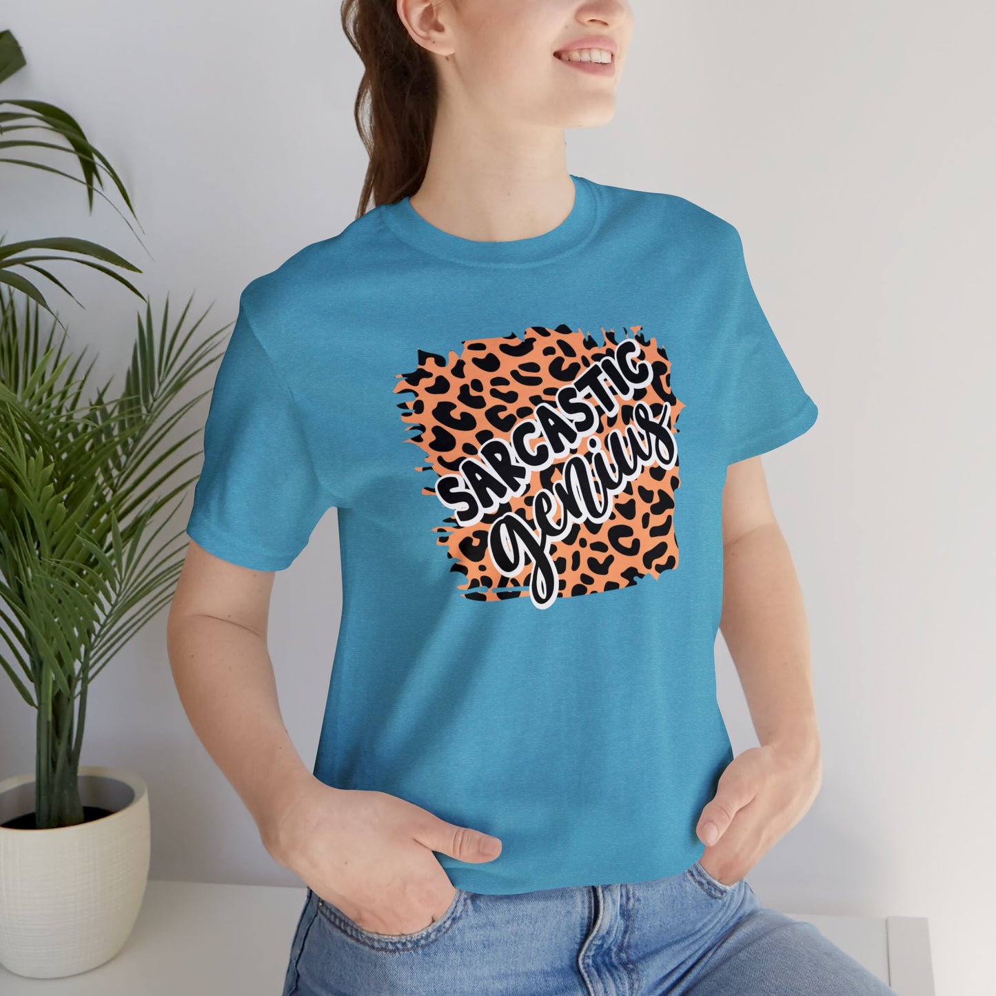 Sarcastic Genius leopard print short sleeve Tshirt