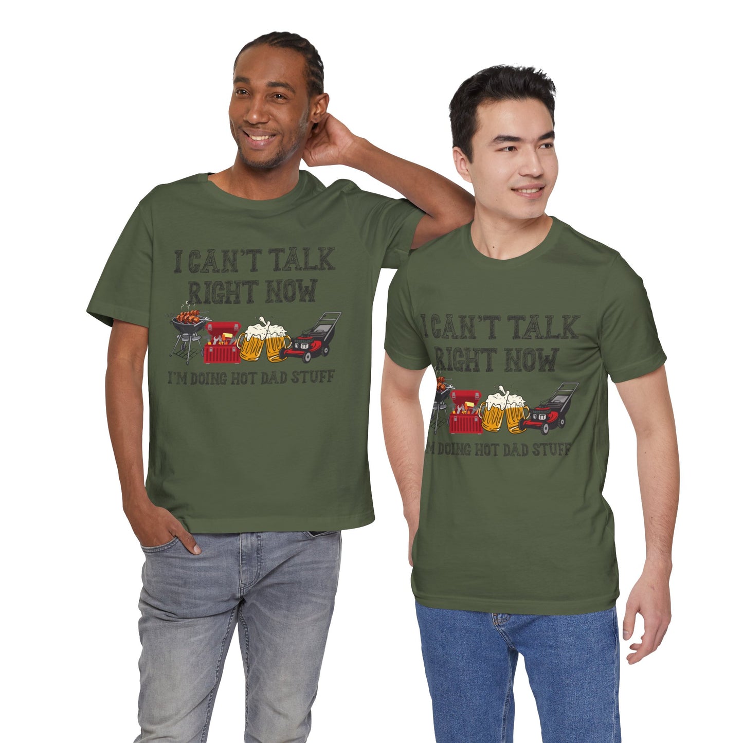 I Can't Talk Right Now I'm Doing Dad Stuff Jersey Short Sleeve Tee