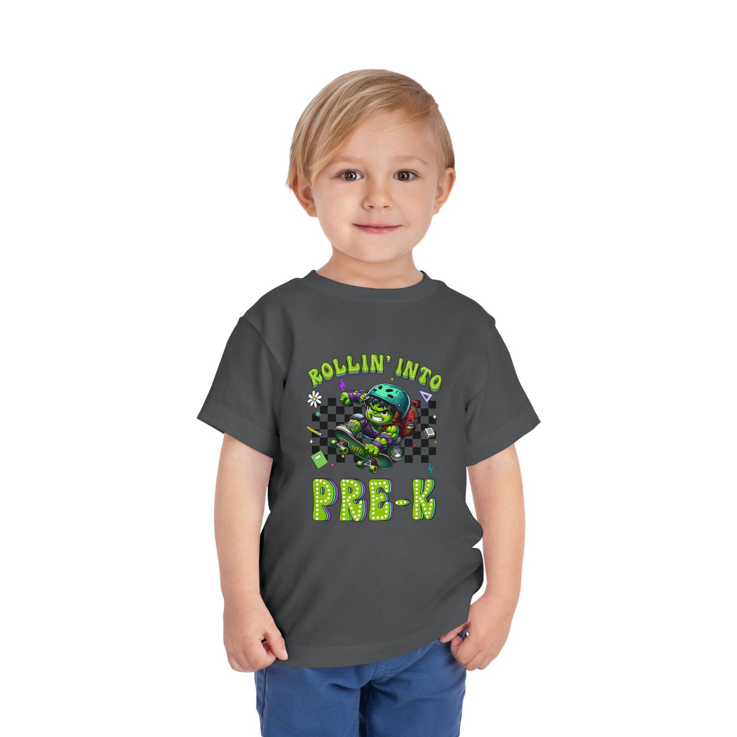 HULK - Rollin' Into Pre_K Toddler Short Sleeve Tee