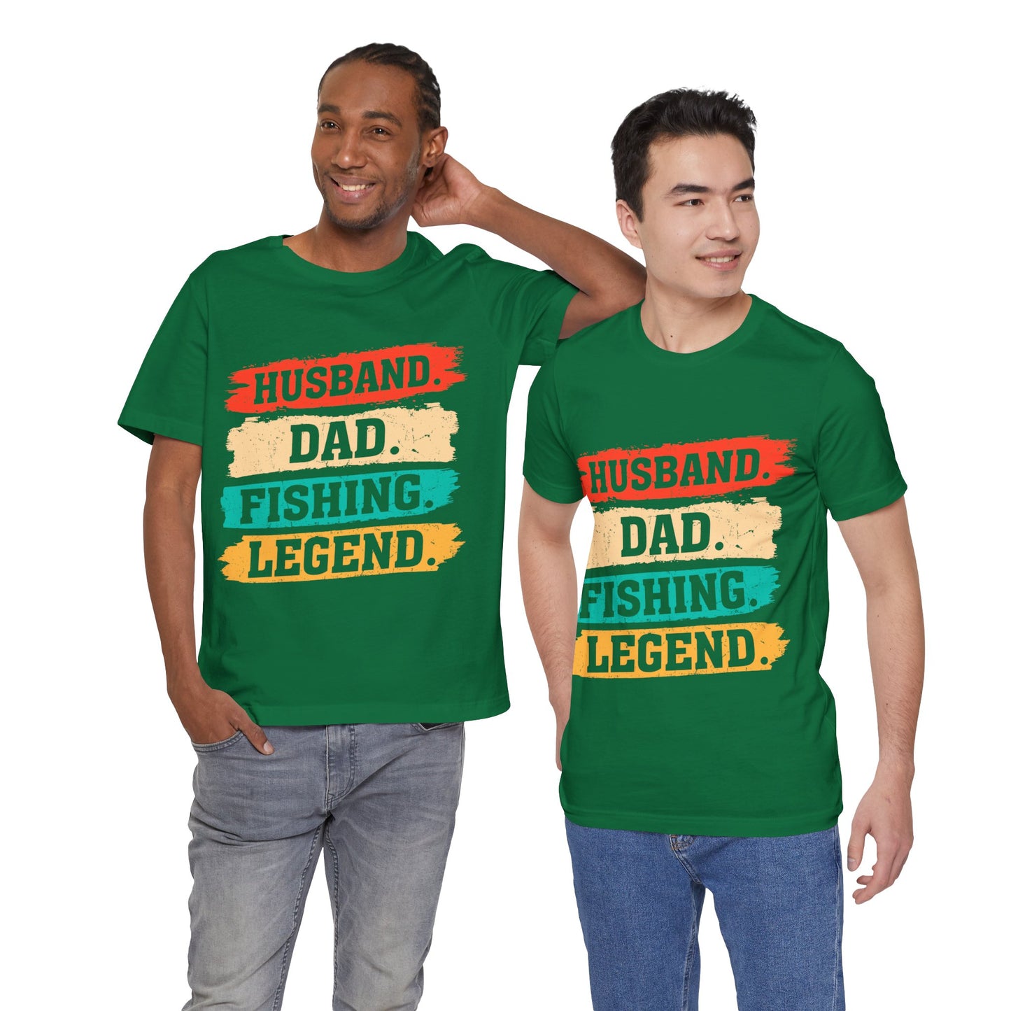 Husband Dad Fishing Legend Jersey Short Sleeve Tee