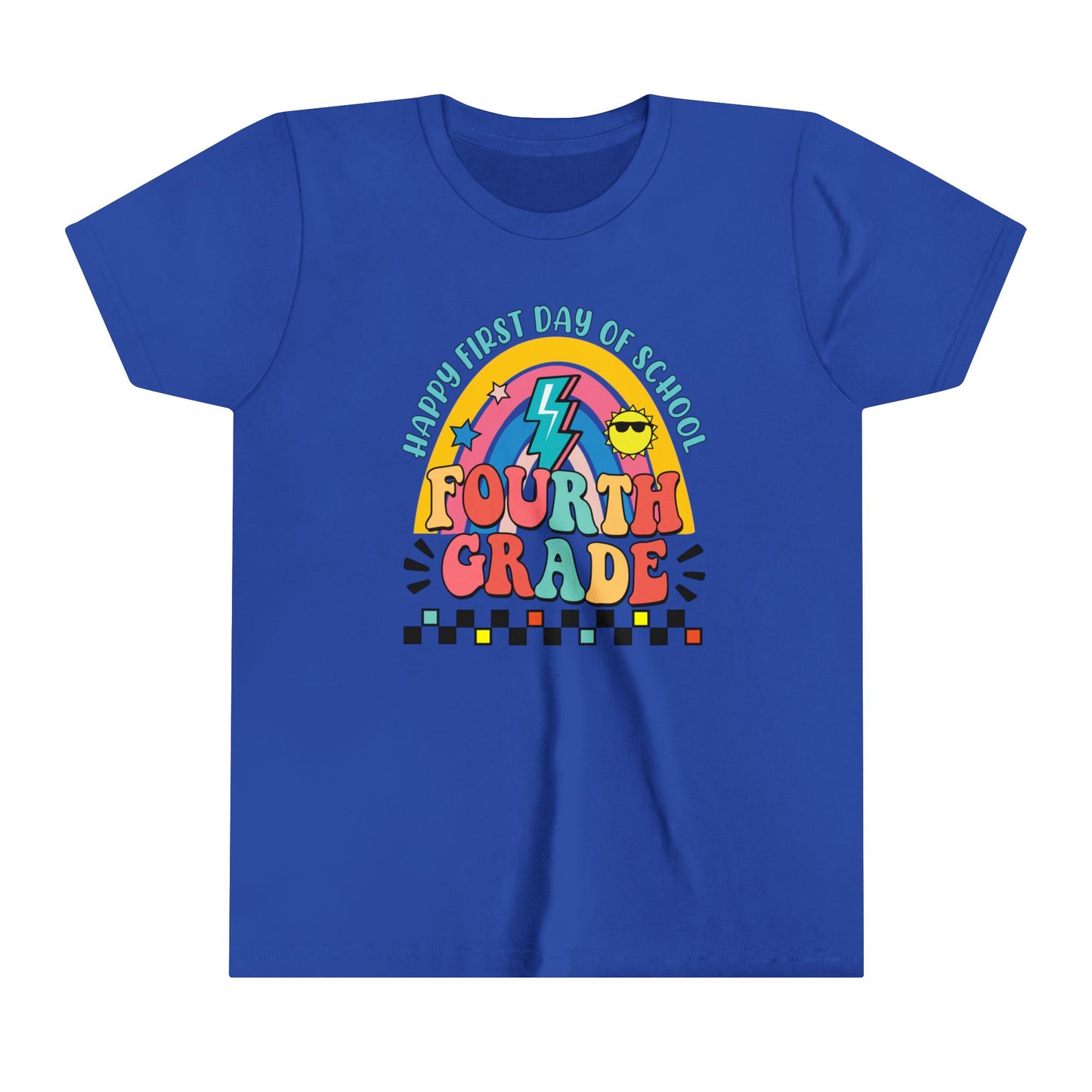 Happy First Day of School - 4th Grade Youth Short Sleeve Tee
