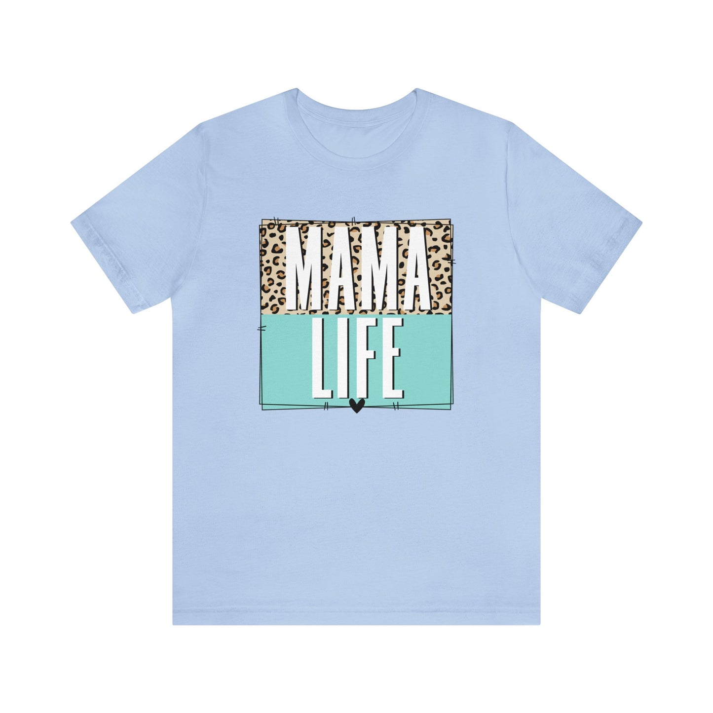 Mama life Leopard print short sleeve tshirt