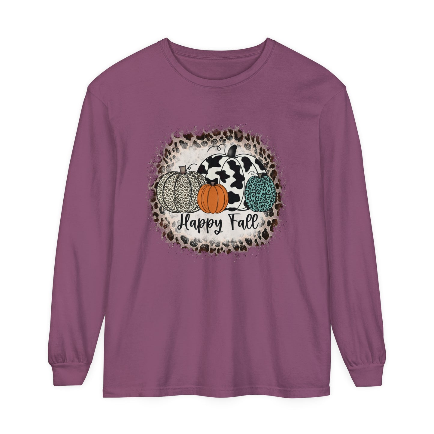 Happy Fall Garment-dyed Long Sleeve T-Shirt