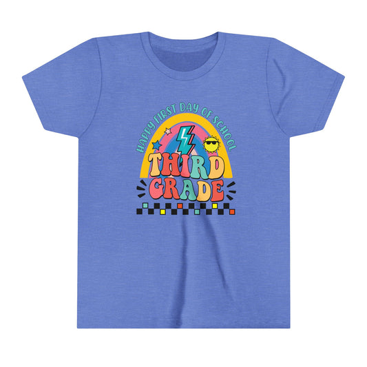 Happy First Day of School - 3rd Grade Youth Short Sleeve Tee