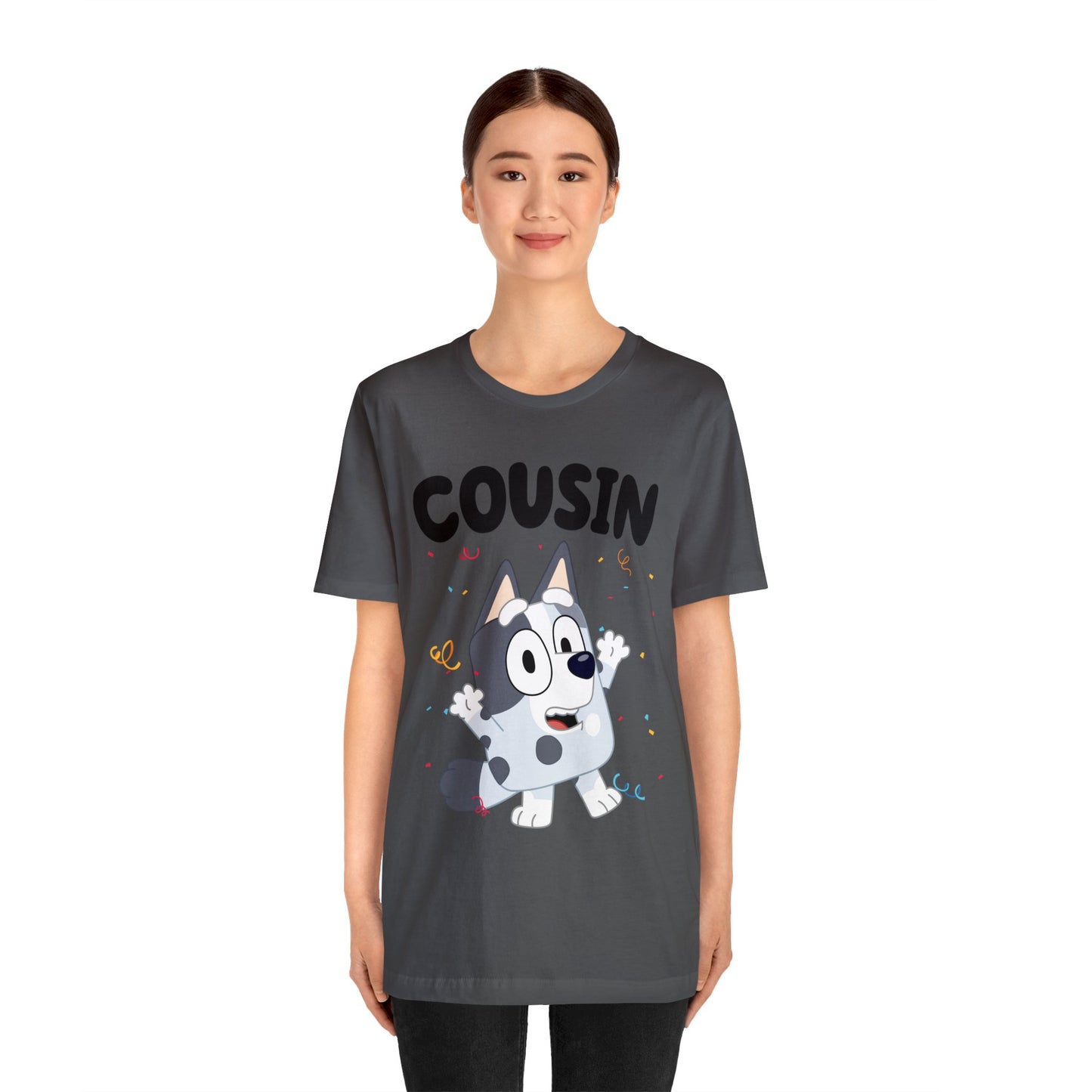 Cousin Muffin Bluey Birthday short sleeve Tshirt