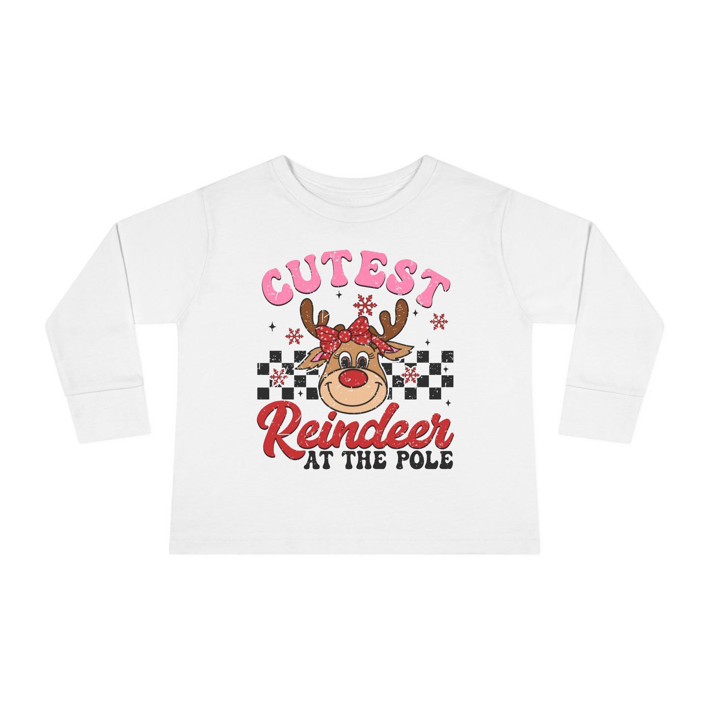 Cutest Reindeer at the Pole Toddler Long Sleeve Tee