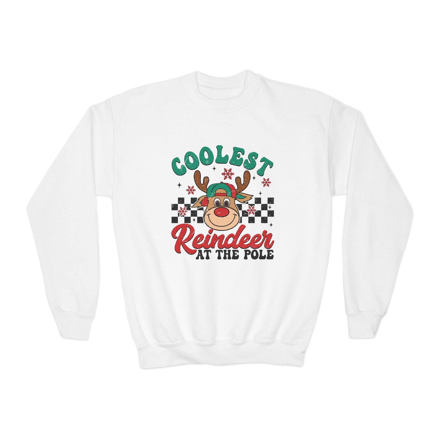 Coolest Reindeer at the Pole Youth Crewneck Sweatshirt