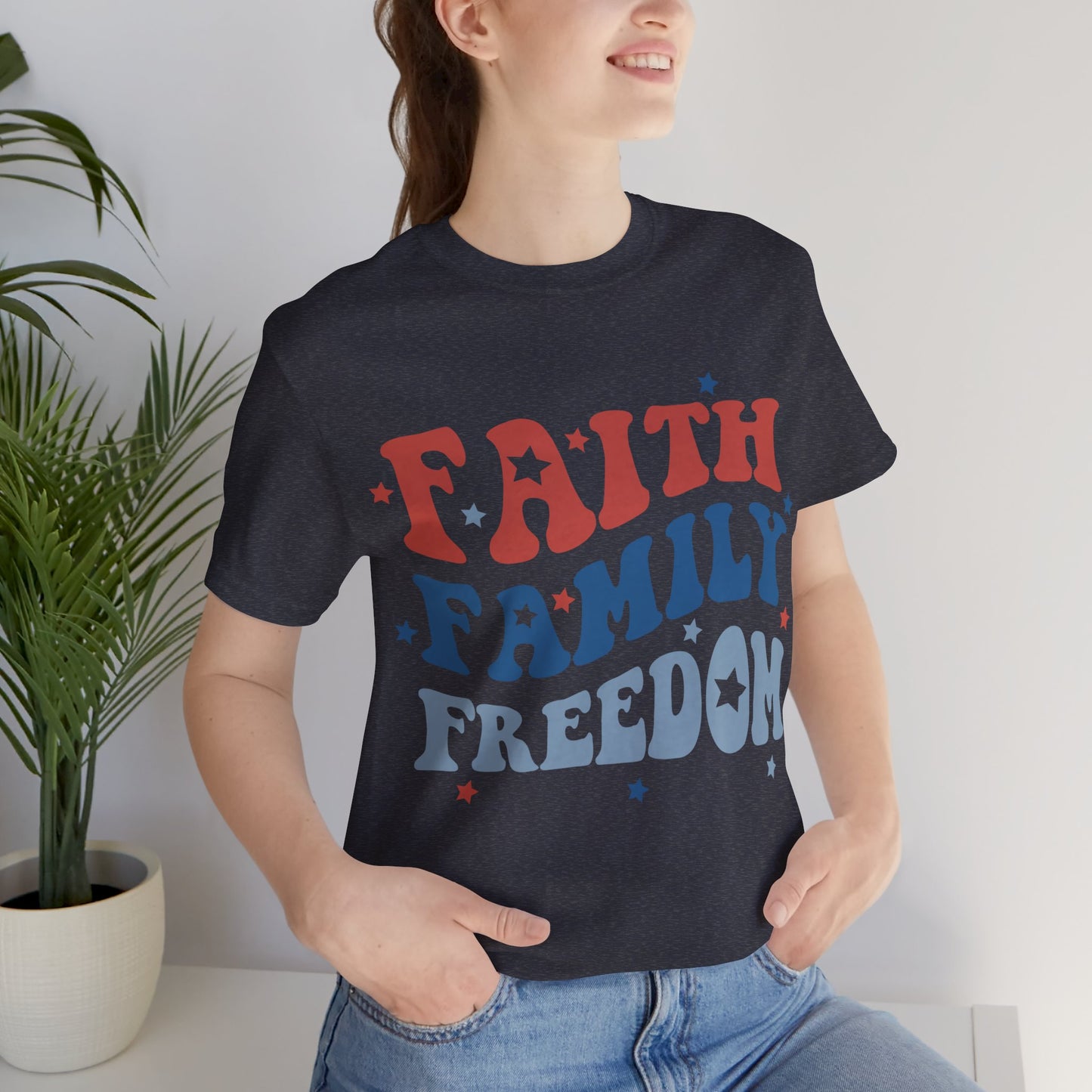 FAITH FAMILY FREEDOM Jersey Short Sleeve Tee