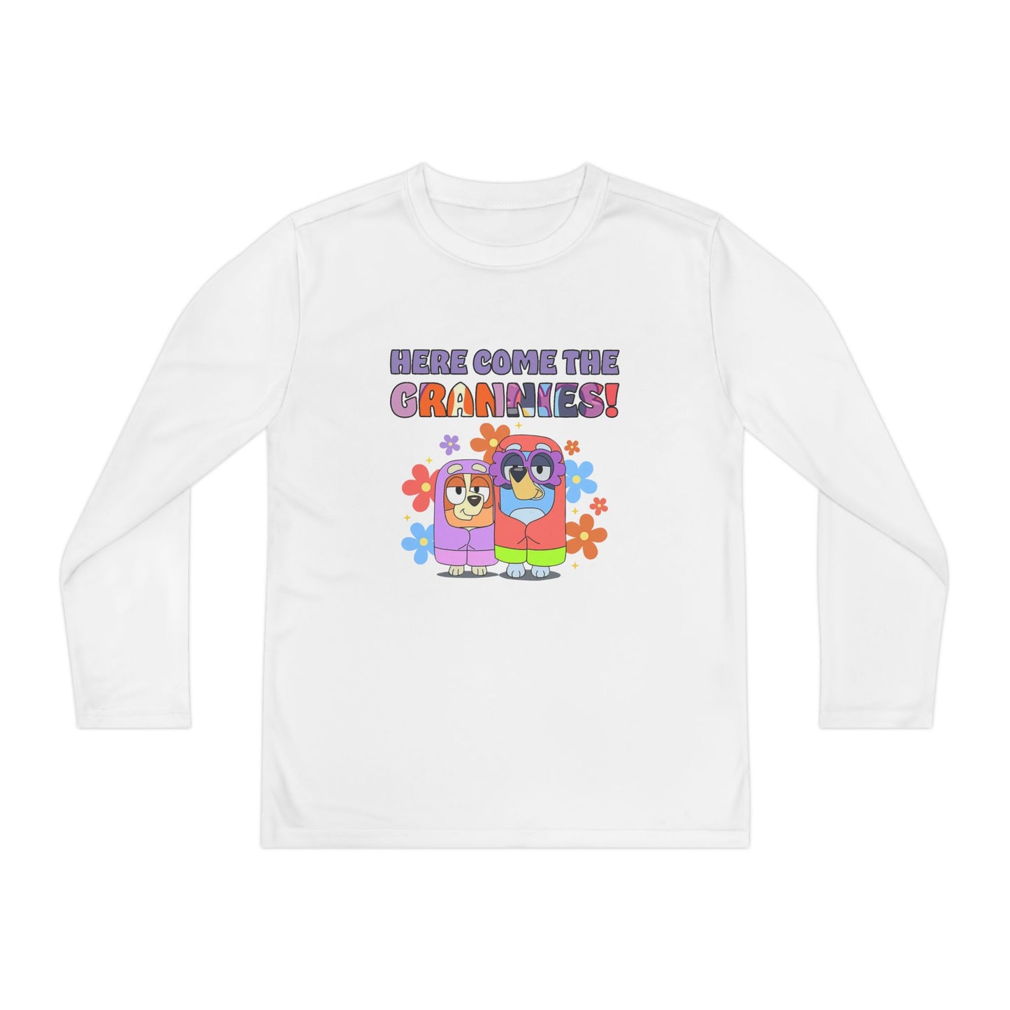 Here comes the grannies Youth Long Sleeve Competitor Tee