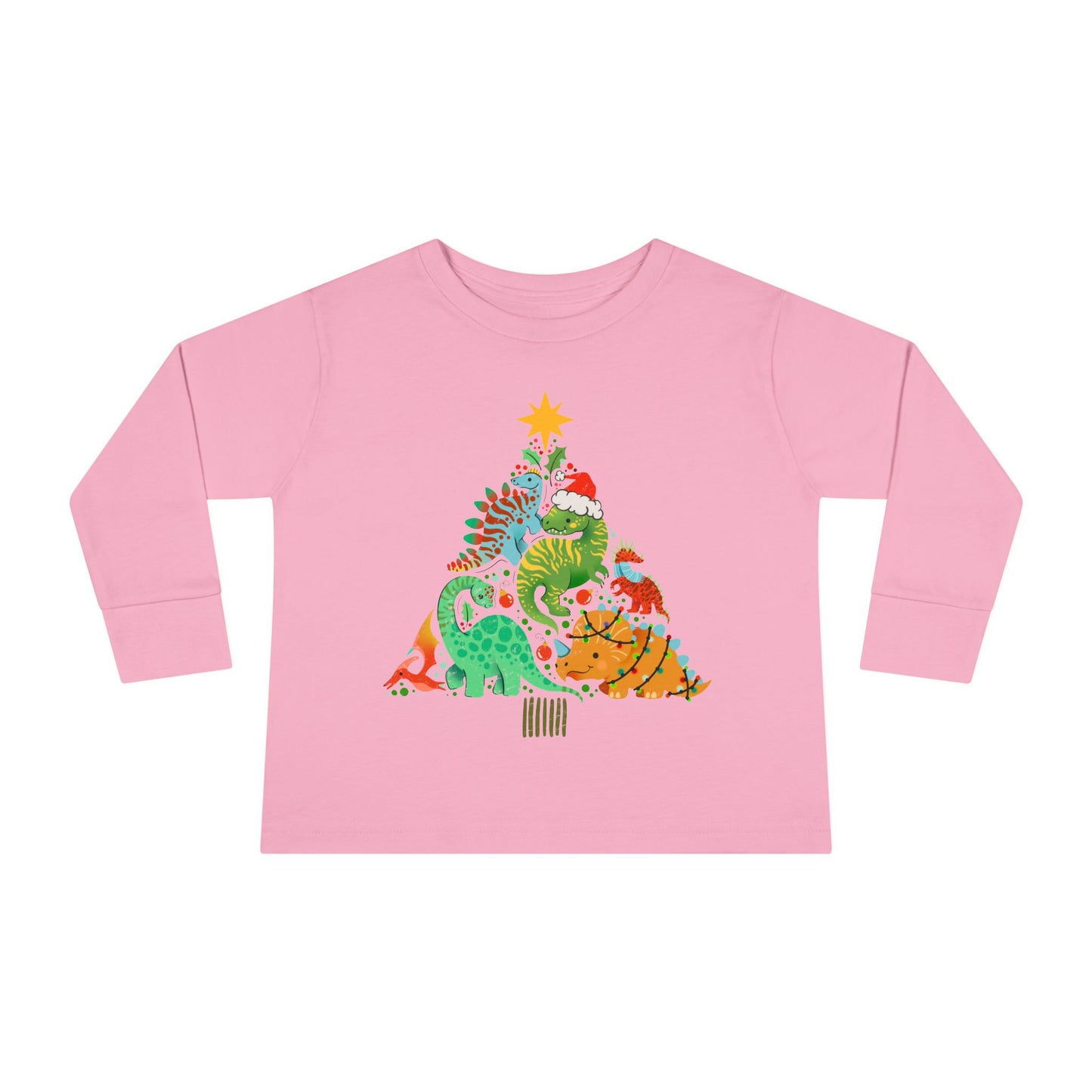 Dino christmas Toddler Long Sleeve Tee