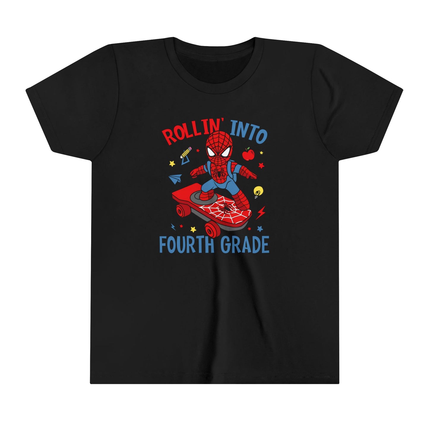Rollin' Into 4th Grade Youth Short Sleeve Tee