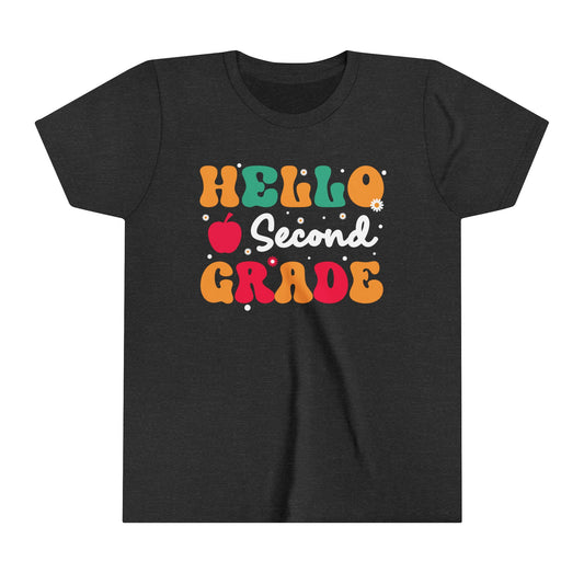 Hello Second Grade Youth Short Sleeve Tee
