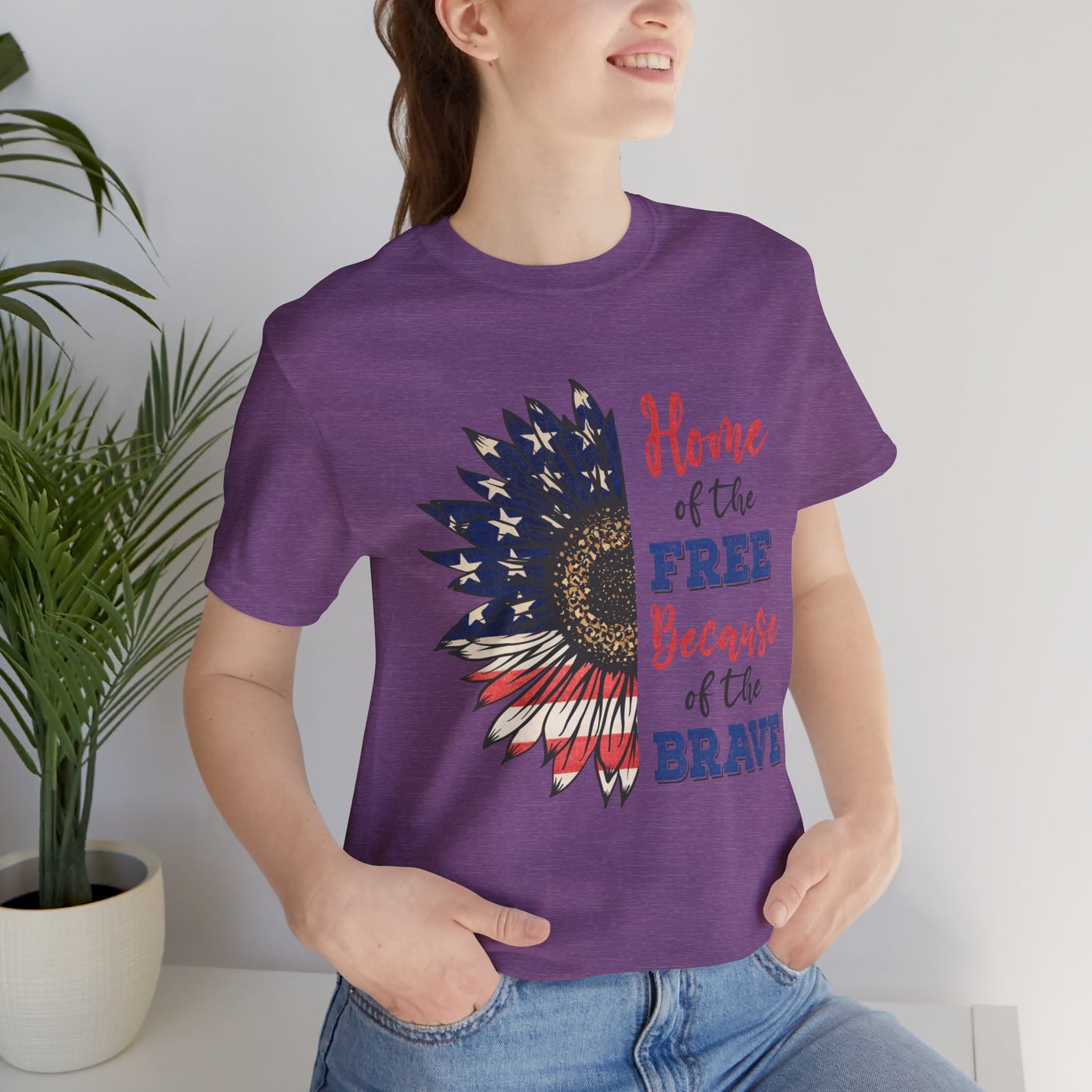 Home of the Free because of the Brave Jersey Short Sleeve Tee