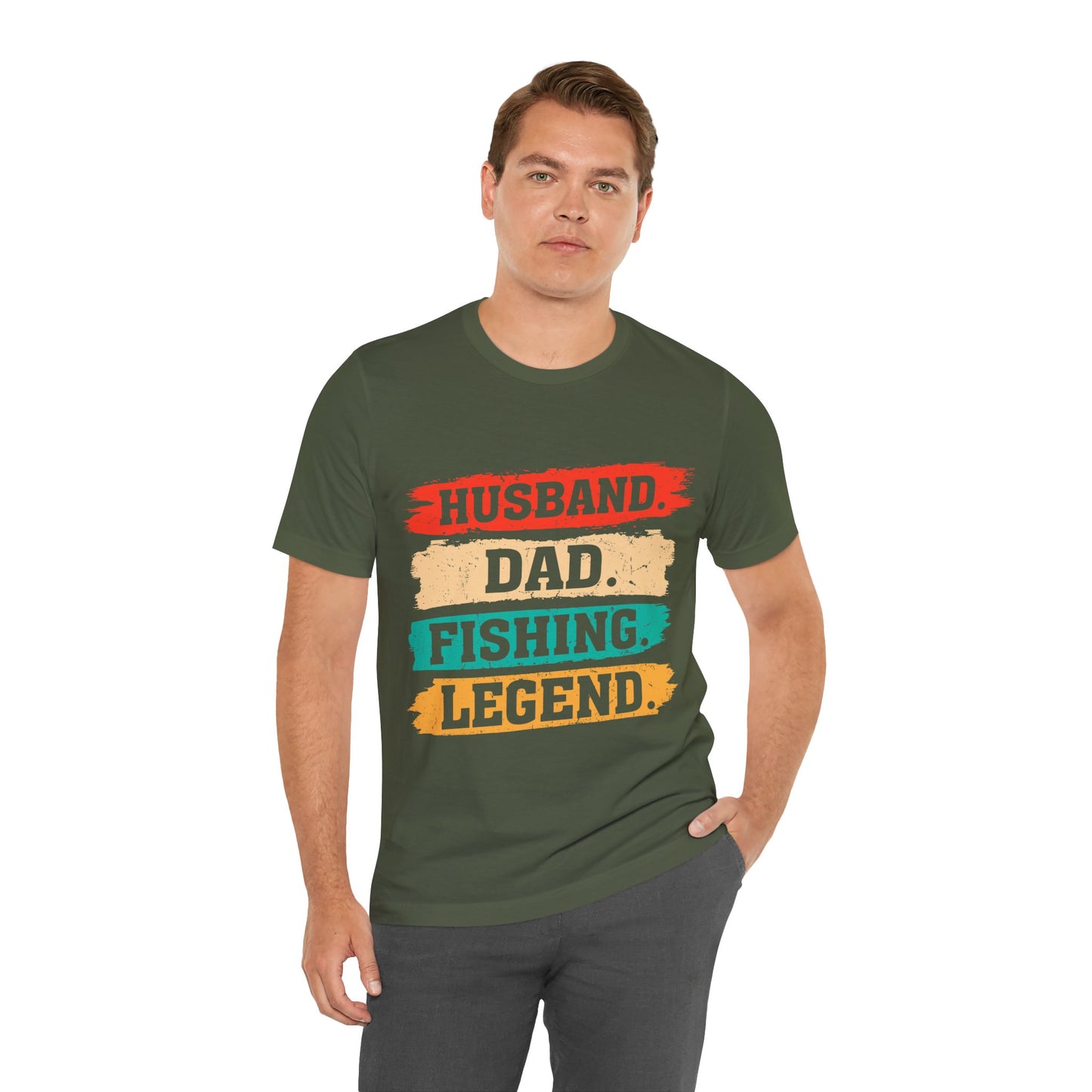 Husband Dad Fishing Legend Jersey Short Sleeve Tee