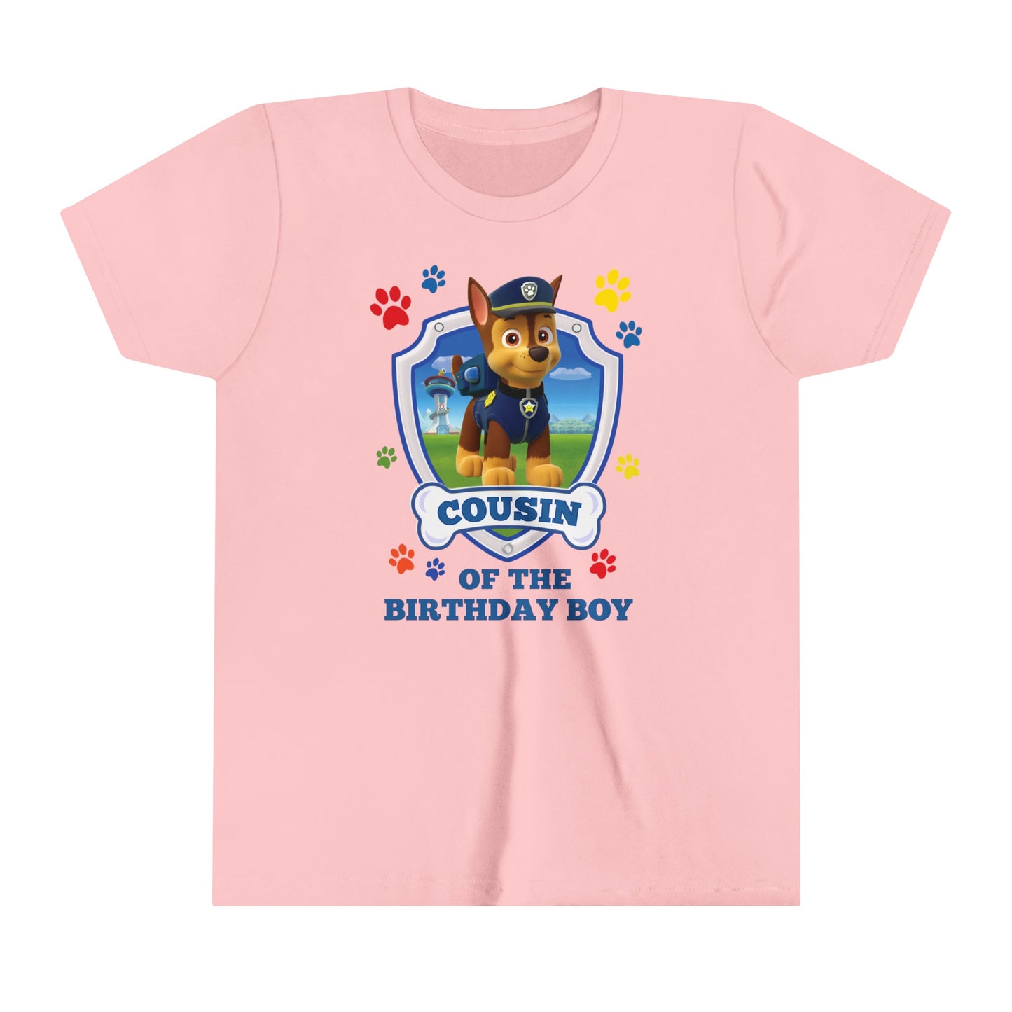 Cousin of the Birthday Boy Youth Short Sleeve Tee