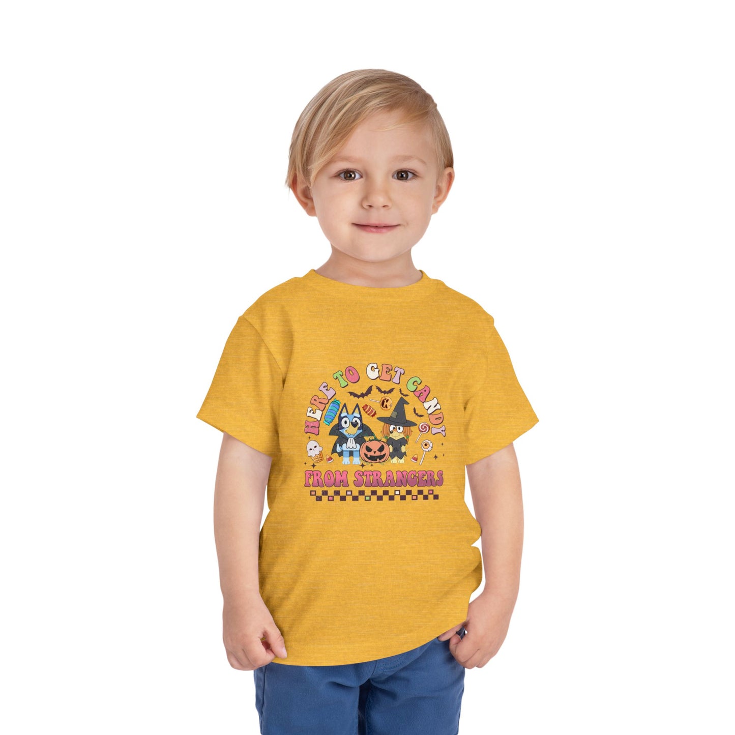 Here to get Candy from Strangers Toddler Short Sleeve Tee