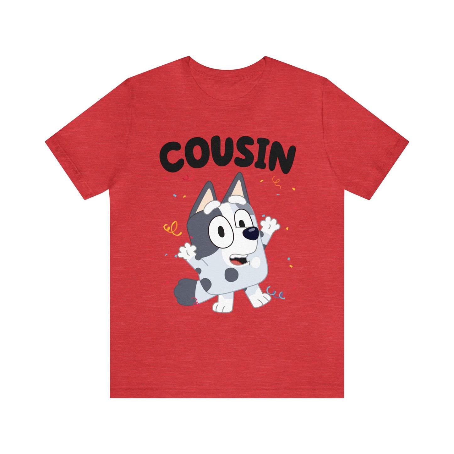 Cousin Muffin Bluey Birthday short sleeve Tshirt