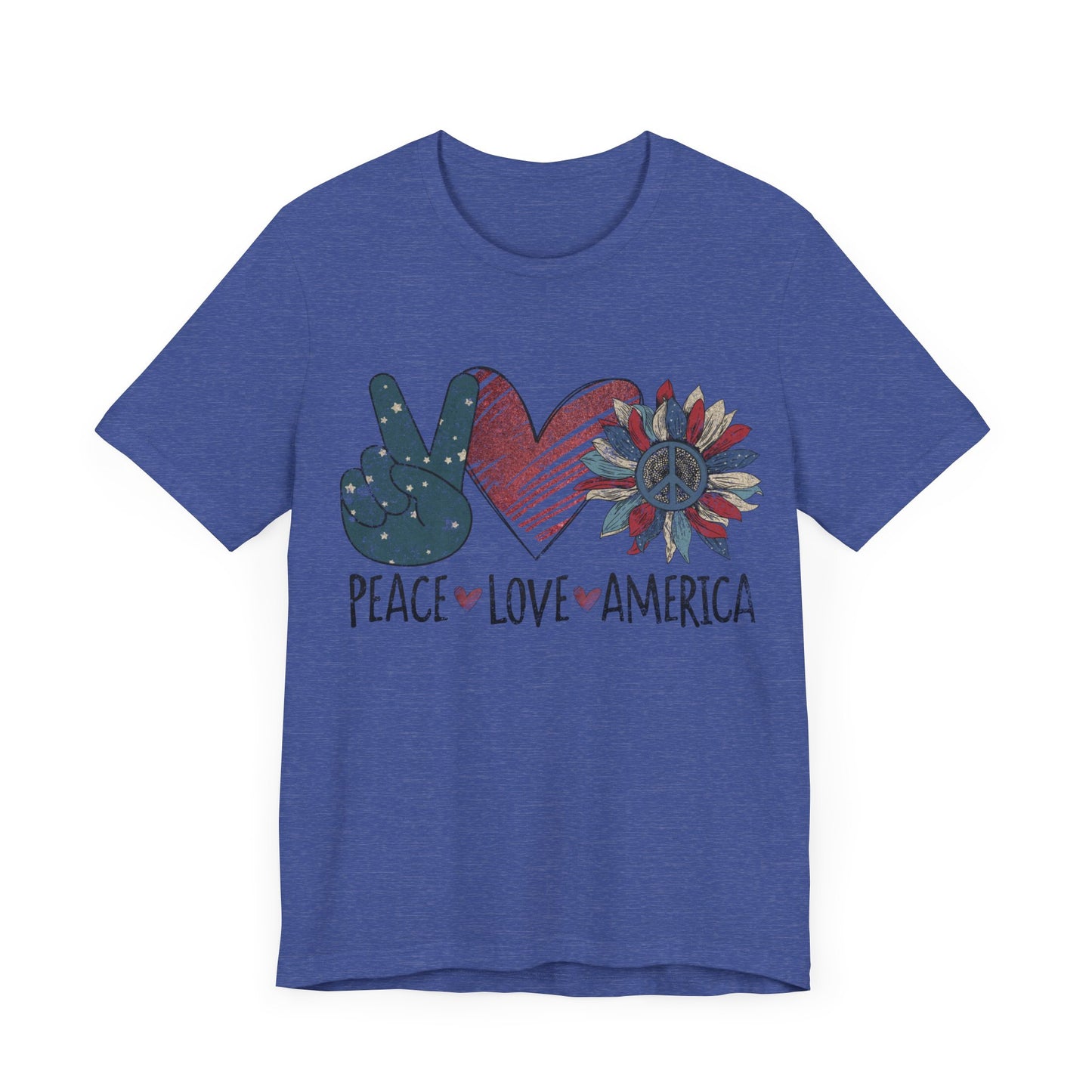 Peace Love America Jersey Short Sleeve Tee