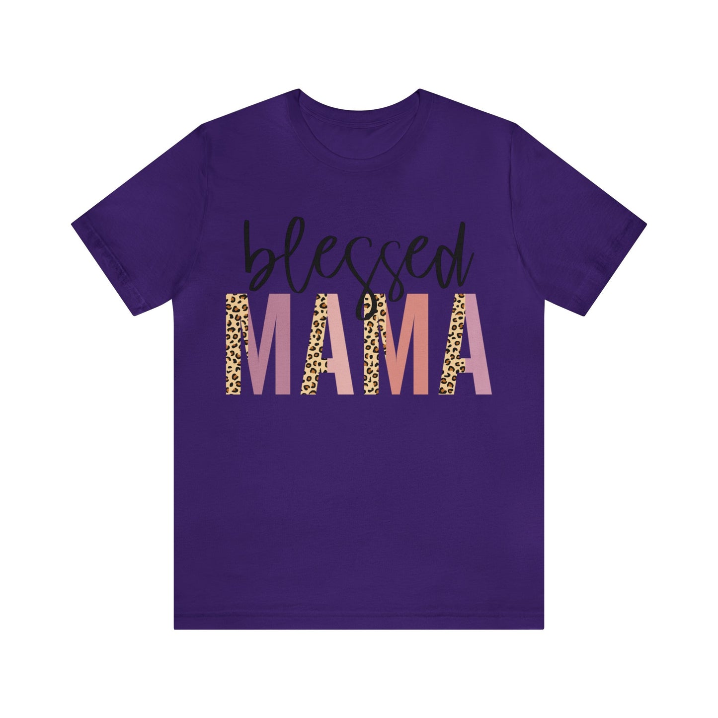 Blessed Mama Leopard print short sleeve tshirt