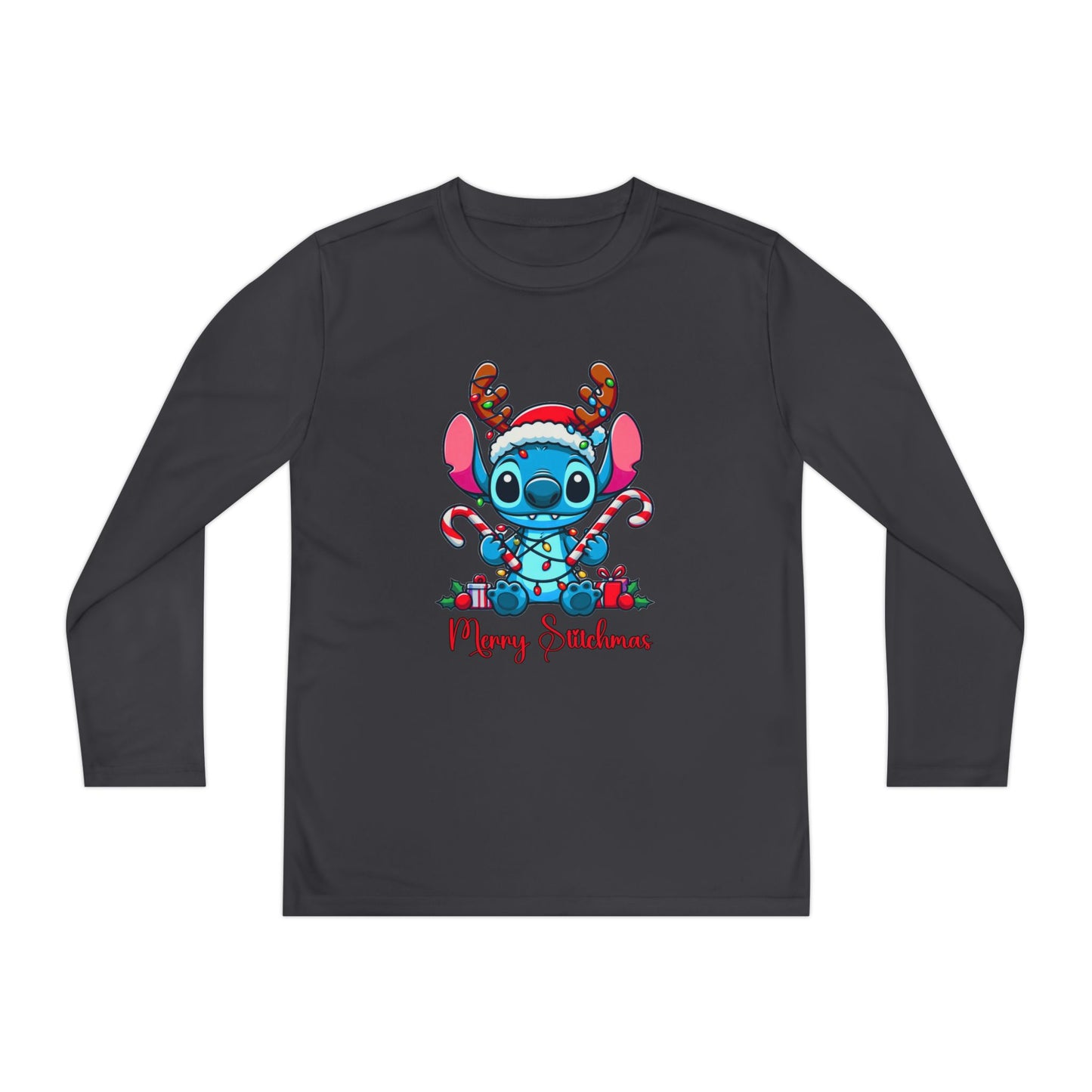 Merry Stitchmas Youth Long Sleeve Competitor Tee