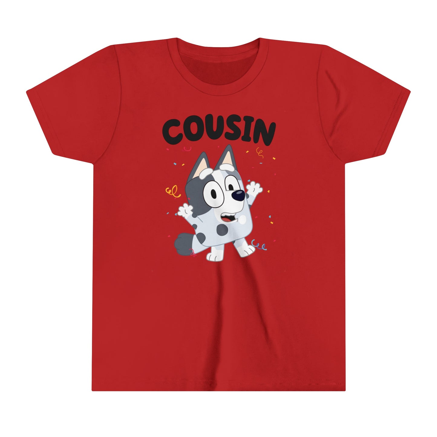 Cousin Muffin Bluey Birthday youth short sleeve Tshirt