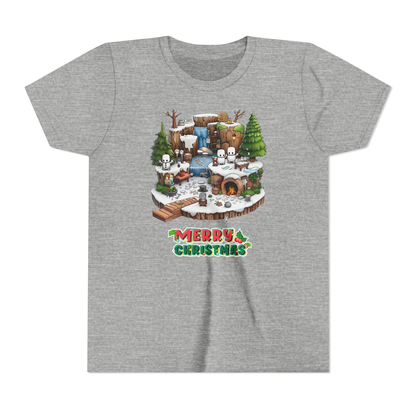 Merry Christmas Mine-craft Youth Short Sleeve Tee