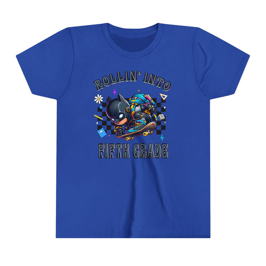 BATMAN - Rollin' Into 5th Grade Youth Short Sleeve Tee