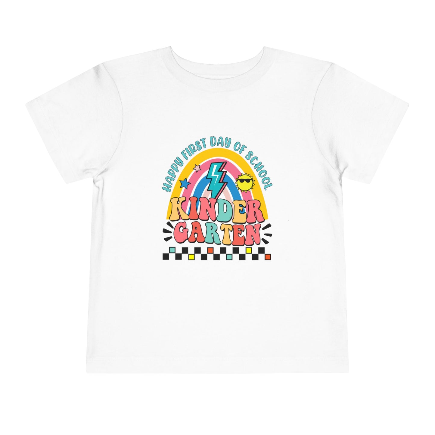 Happy First Day of School - Kindergarten Toddler Short Sleeve Tee
