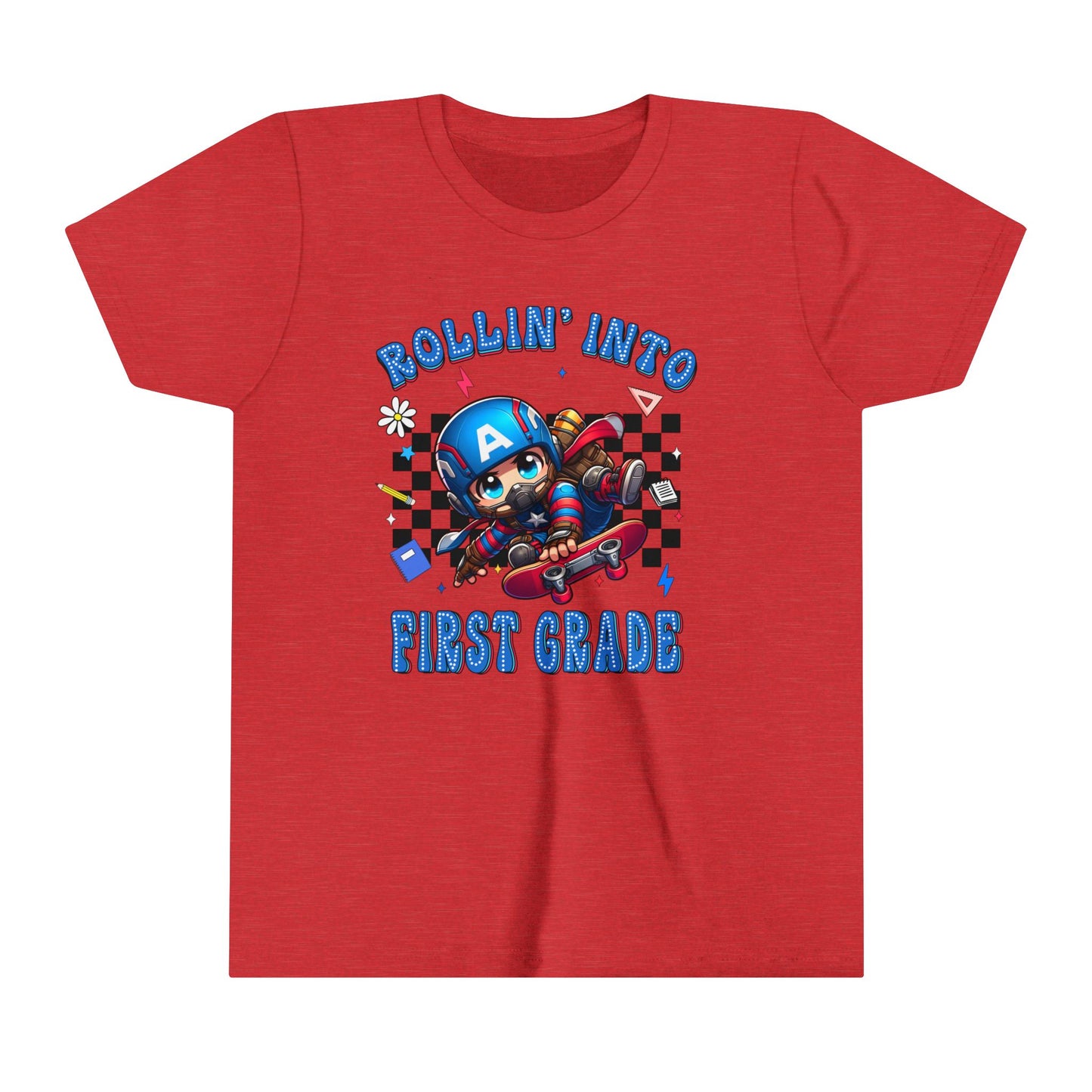 CAPTAIN AMERICA - Rollin' Into 1st Grade Youth Short Sleeve Tee