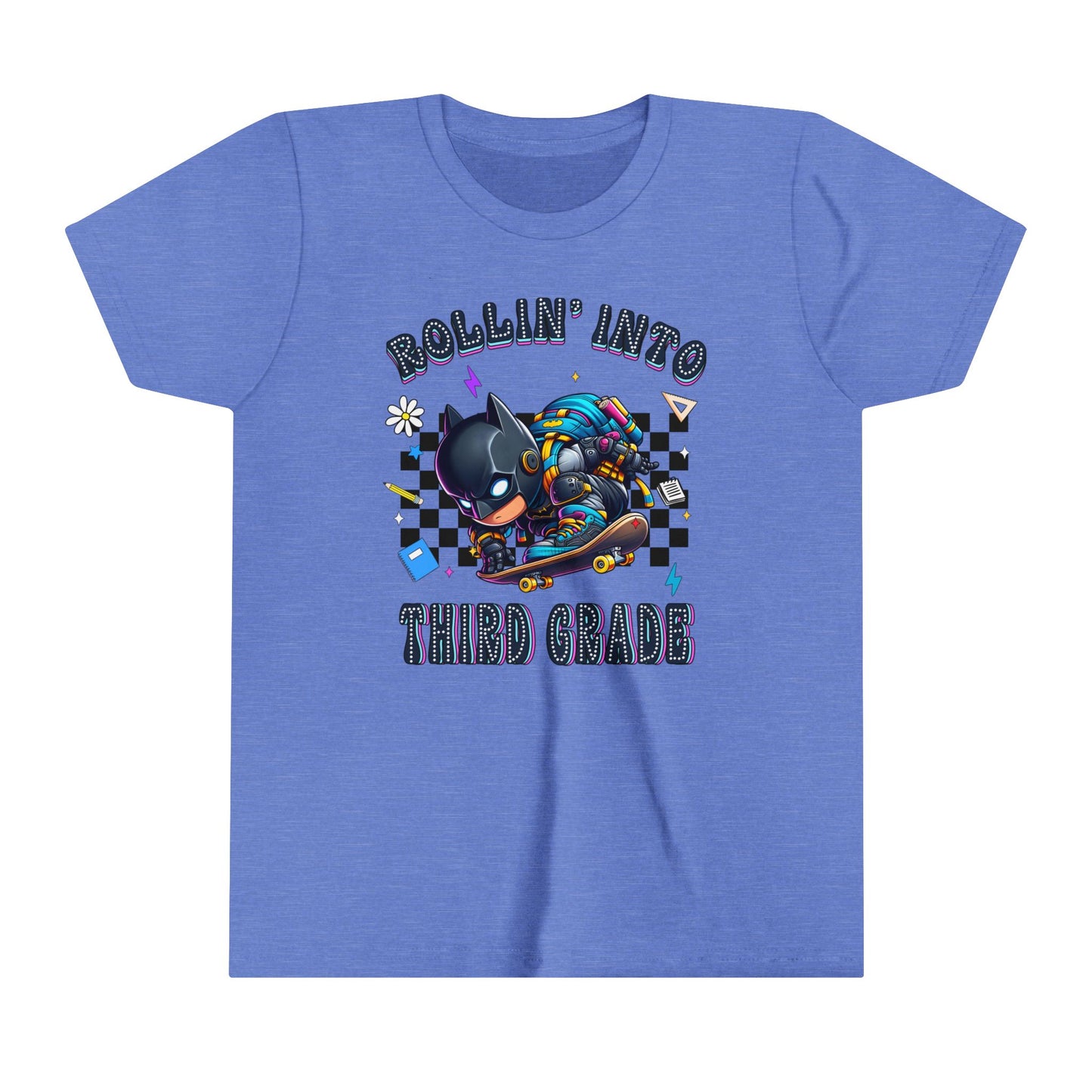 BATMAN - Rollin' into 3rd Grade Youth Short Sleeve Tee