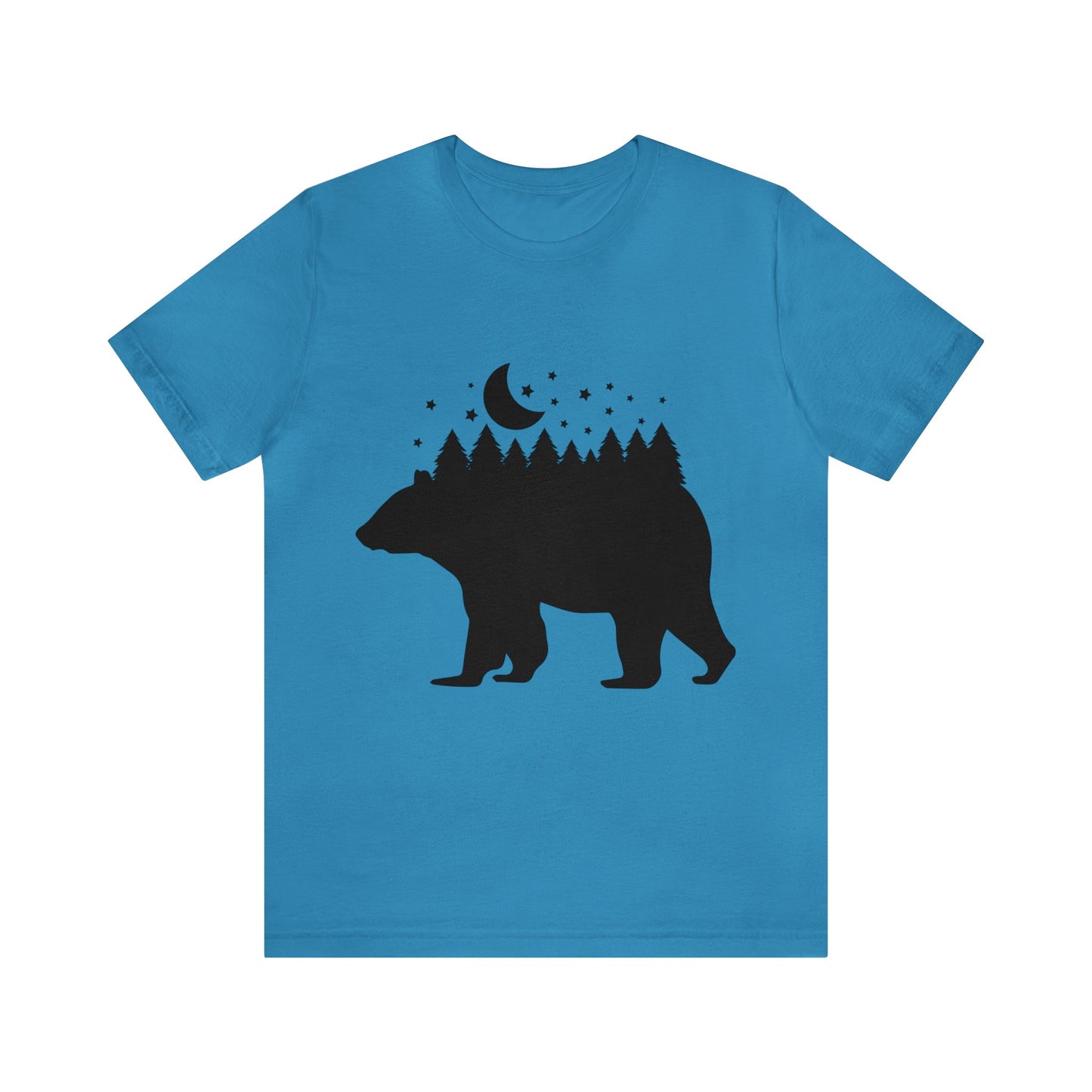 Bear - Forest - Night Sky Short Sleeve Tshirt
