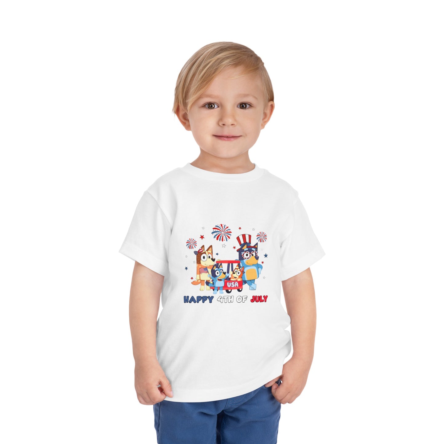 Happy 4th of July Toddler Short Sleeve Tee
