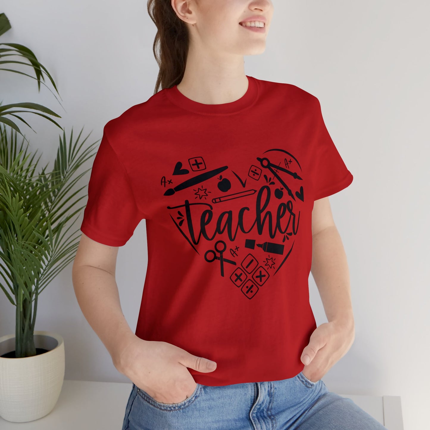 Teacher heart Short sleeve Tshirt