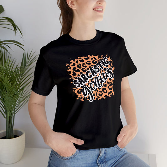 Sarcastic Genius leopard print short sleeve Tshirt