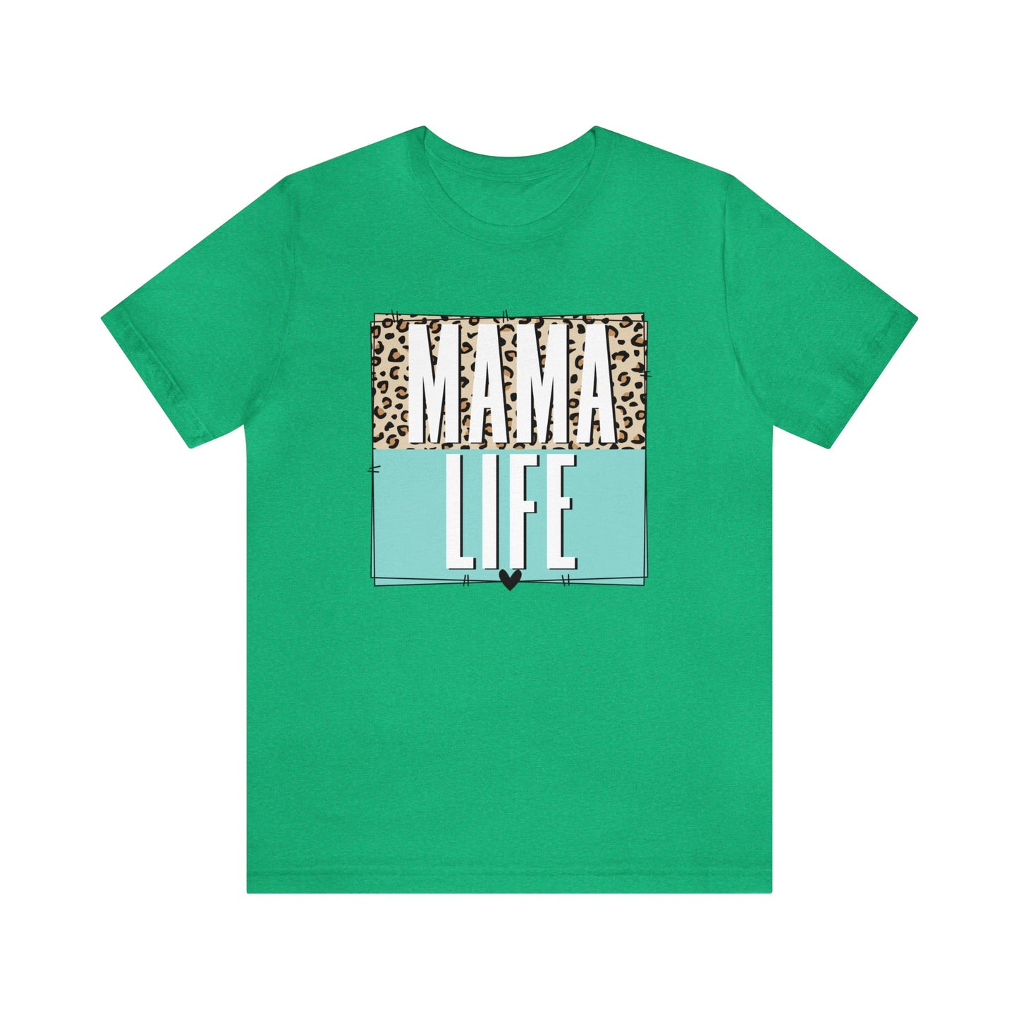 Mama life Leopard print short sleeve tshirt