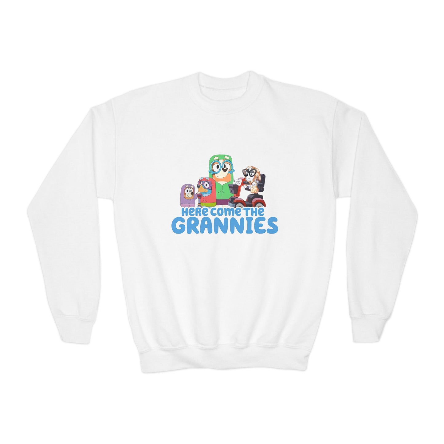 Here comes the grannies Youth Crewneck Sweatshirt