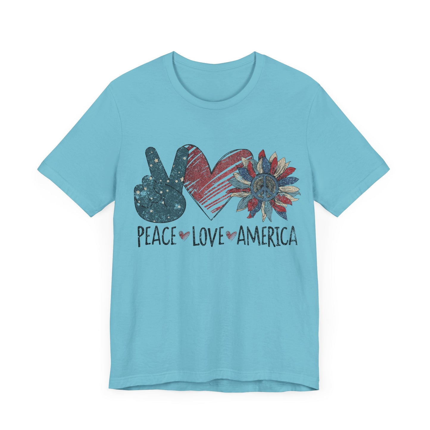 Peace Love America Jersey Short Sleeve Tee