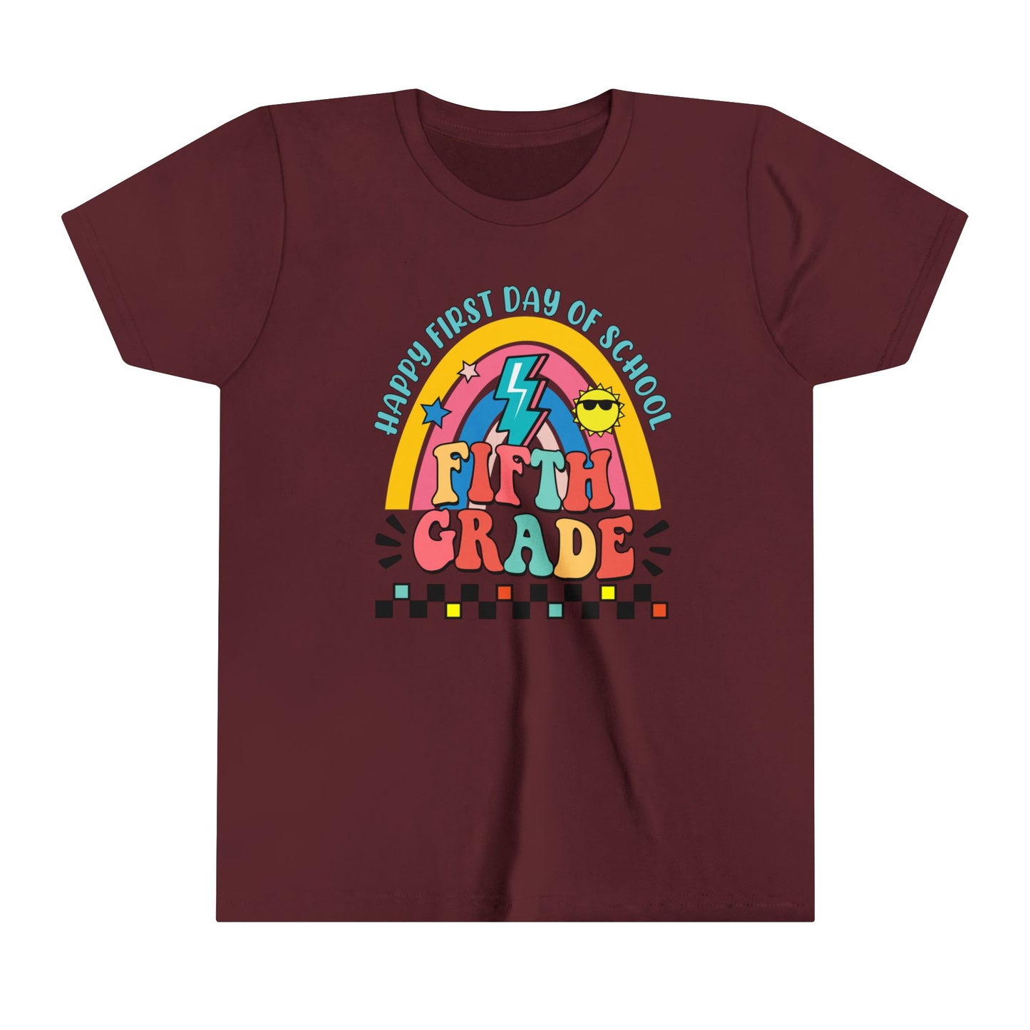 Happy First day of School - 5th Grade Youth Short Sleeve Tee