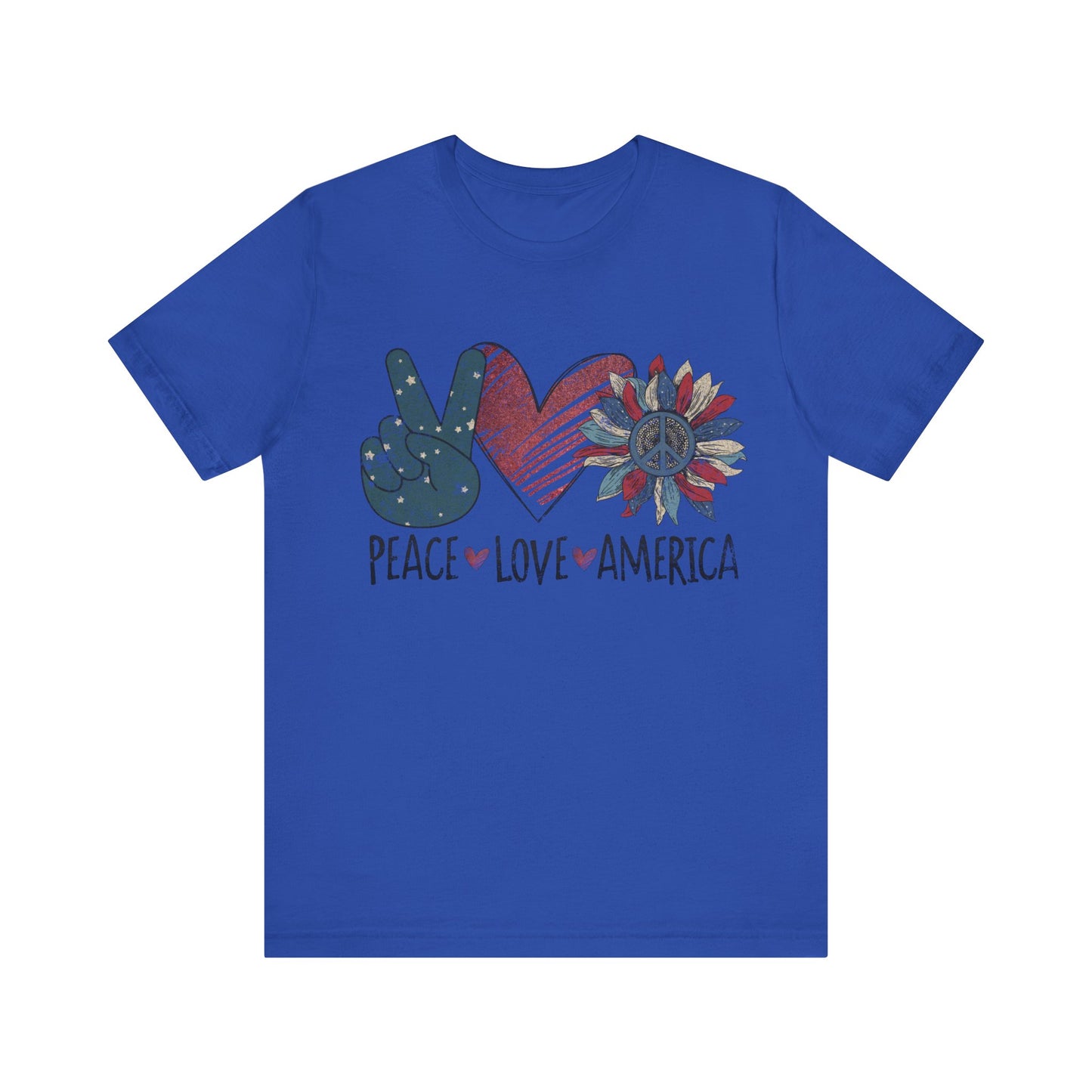 Peace Love America Jersey Short Sleeve Tee