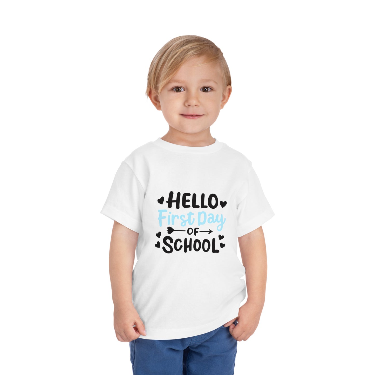 Hello First Day School Toddler Short Sleeve Tee