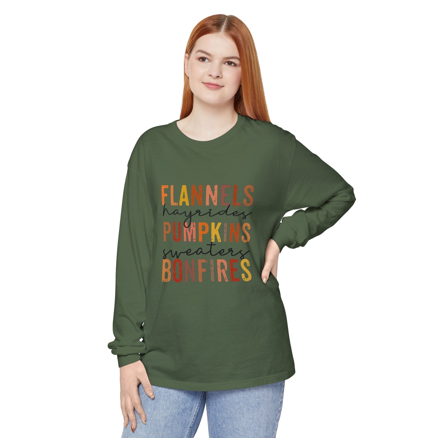 Flannels, Hayrides, Pumpkins, Sweaters,  Bonfires Long Sleeve T-Shirt