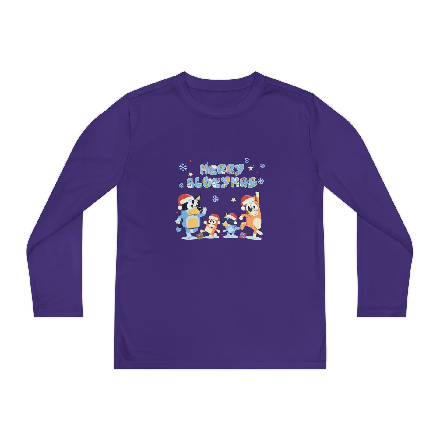 Merry Blue-y-mas Youth Long Sleeve Competitor Tee