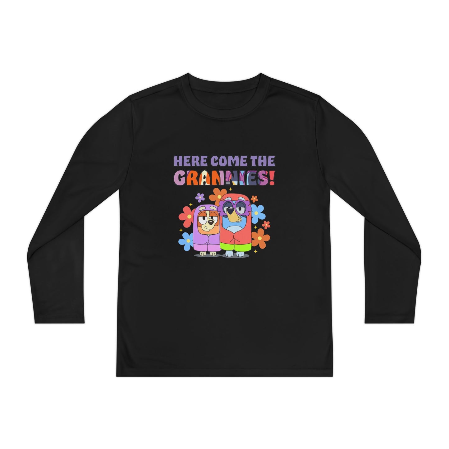 Here comes the grannies Youth Long Sleeve Competitor Tee